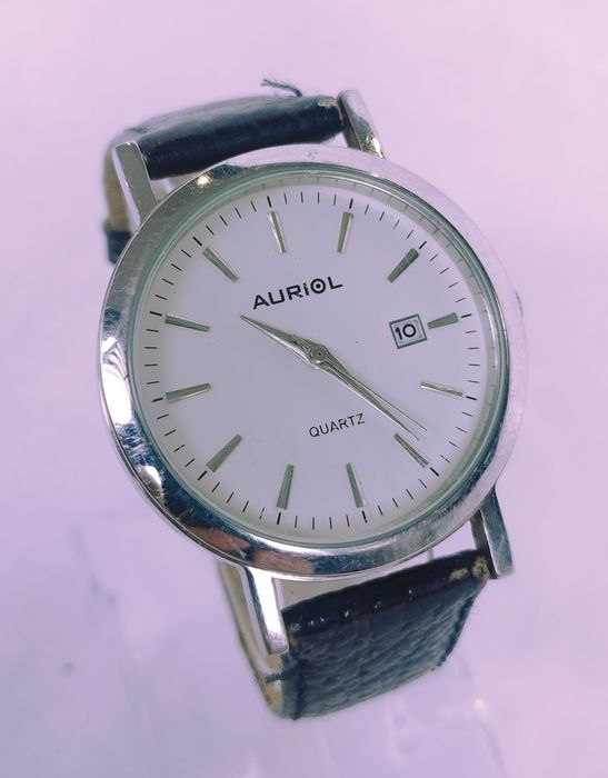Ceas bărbătesc Auriol cu Quartz, din oțel inoxidabil, curea din piele