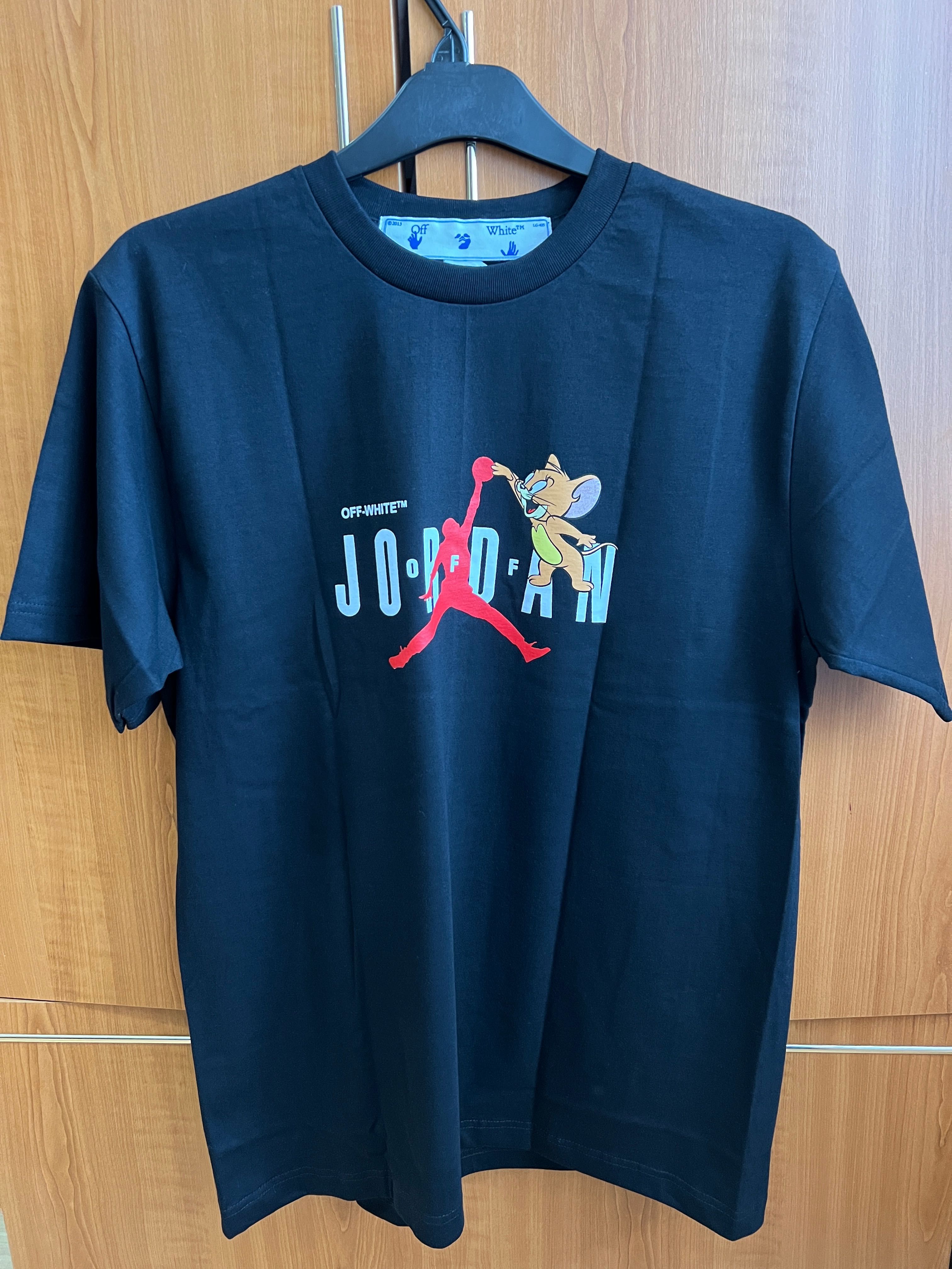 Tricou Off White Air Jordan Tom si Jerry L alb negru