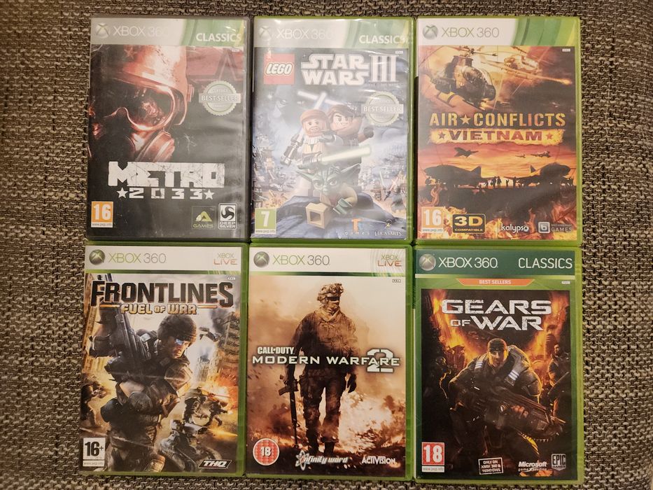 God of War, CoD MW2, Frontlines, Air Conflicts, Star Wars pt Xbox 360