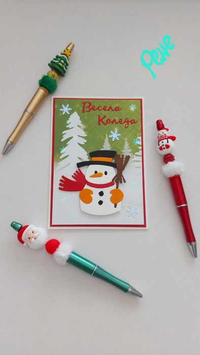 Ръчно изработени коледни картички с различни техники