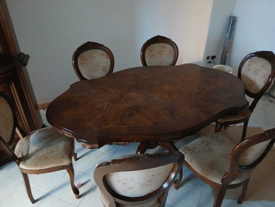 Mese cu Intarsie si 6 Scaune