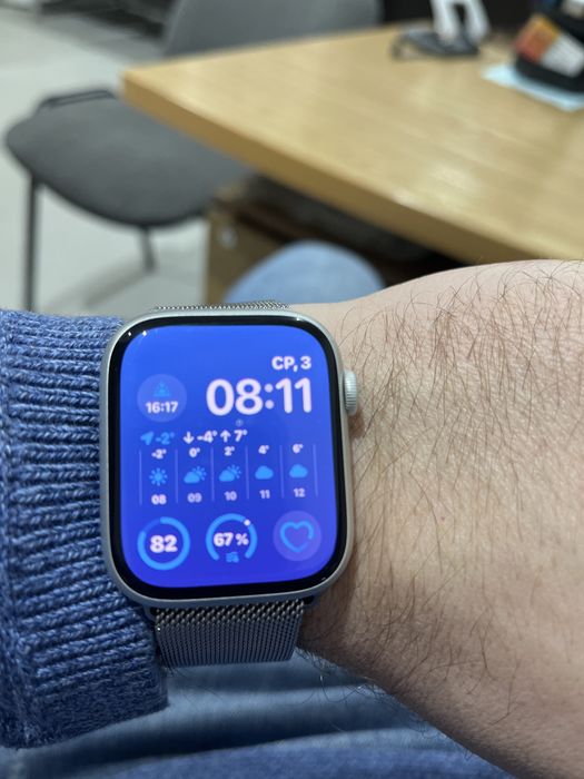 Смарт часы Apple Watch Series 9 GPS M/L 45 мм серебристо синии