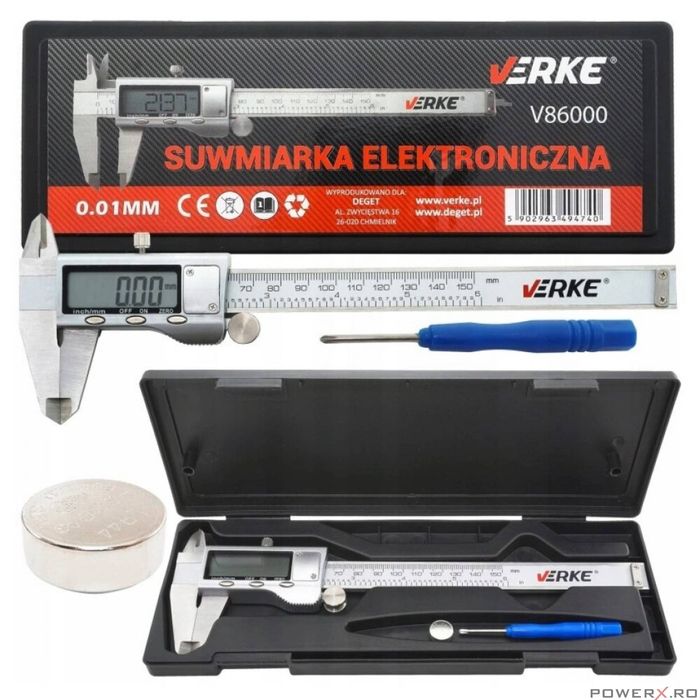 Subler electronic, 0-150 mm, afișaj LCD, Verke