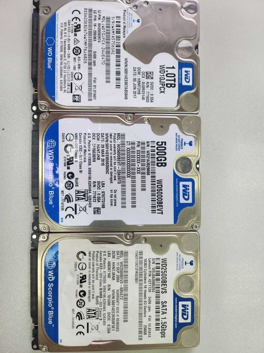HDD Western Digital 2,5" SATA  1 TB и 500 GB
