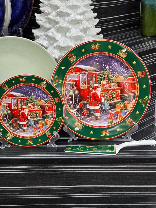 Сервиз за торта с новогодишни мотиви