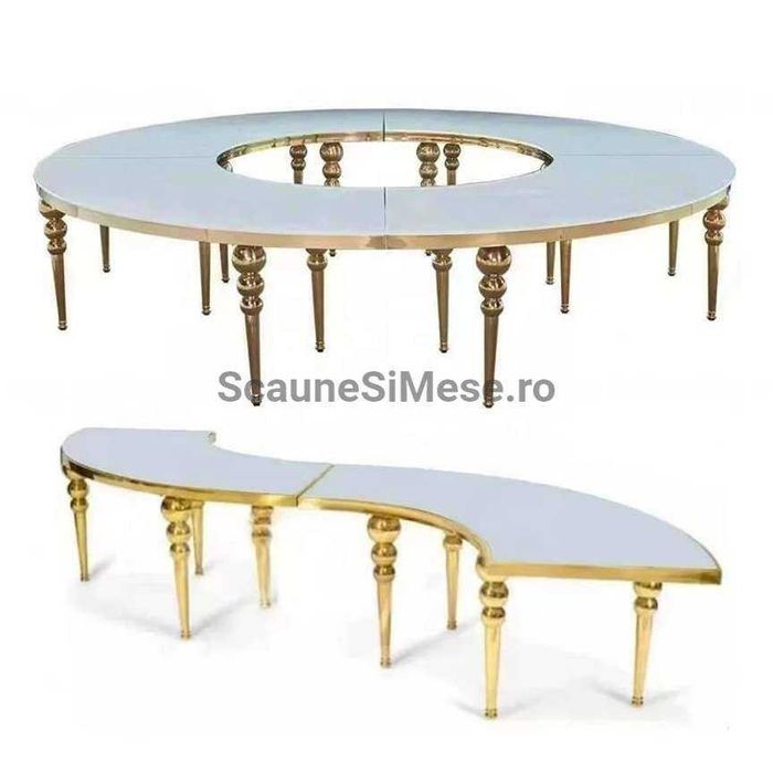 Masa Serpuita Lux, Blat Oglinda, Masa Curbata Nunta