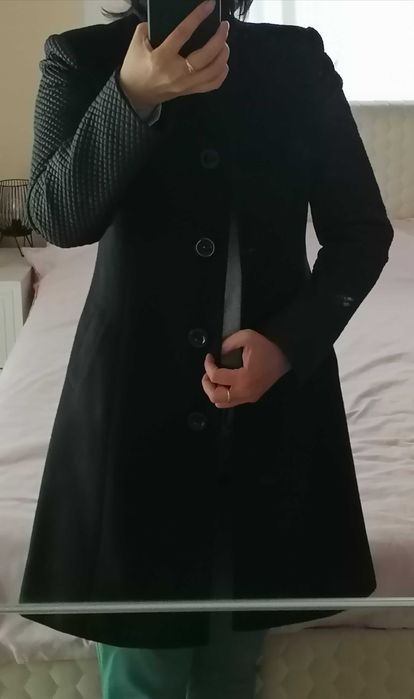 Palton elegant negru Moze