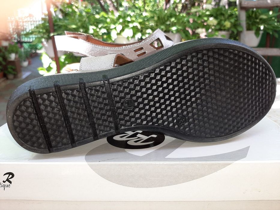 Sandale argintii platforma piele naturala 38 R&R Boutique, NOI
