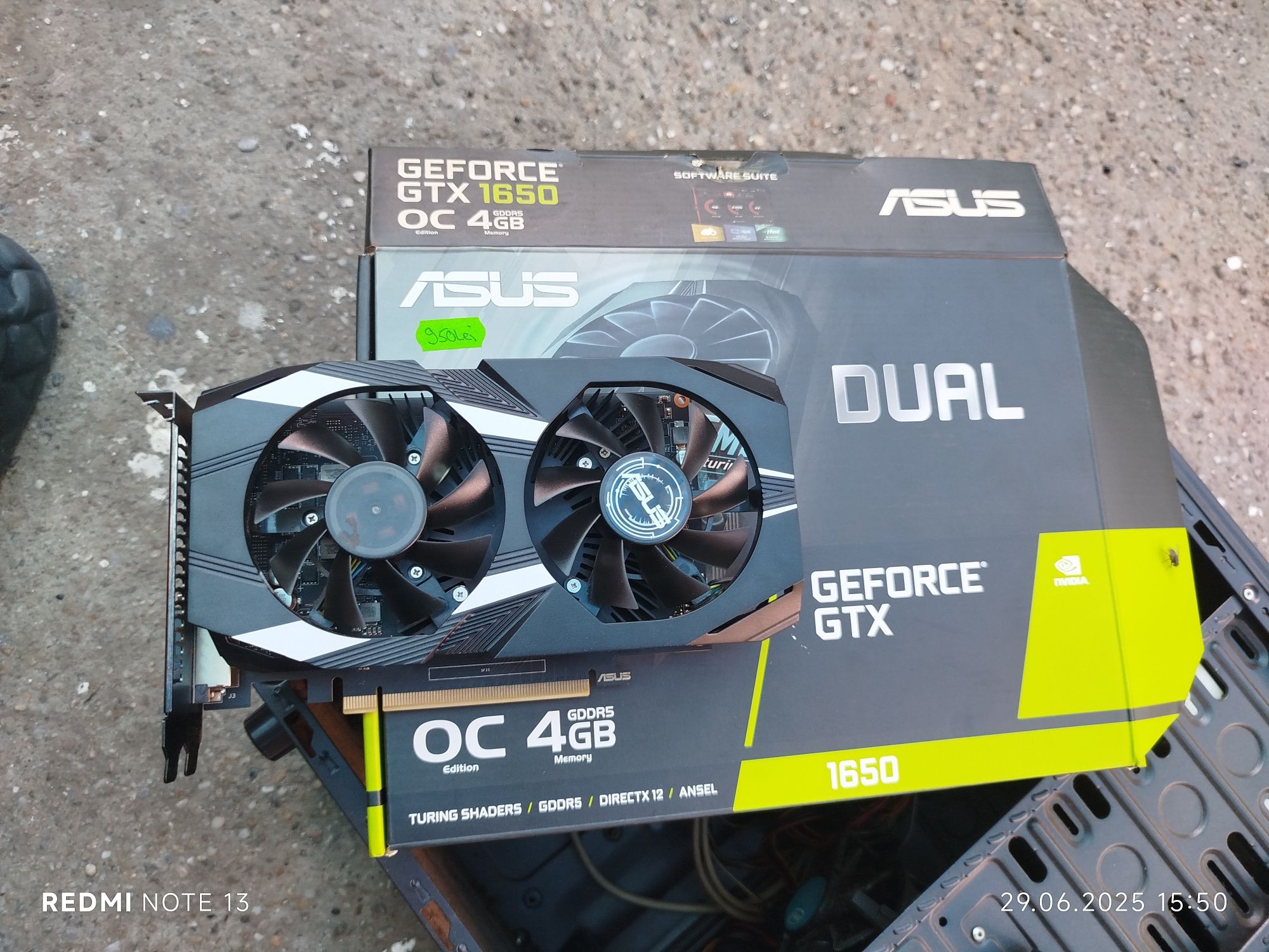 Placa video asus Gtx 1650 0c 4gb DDR5