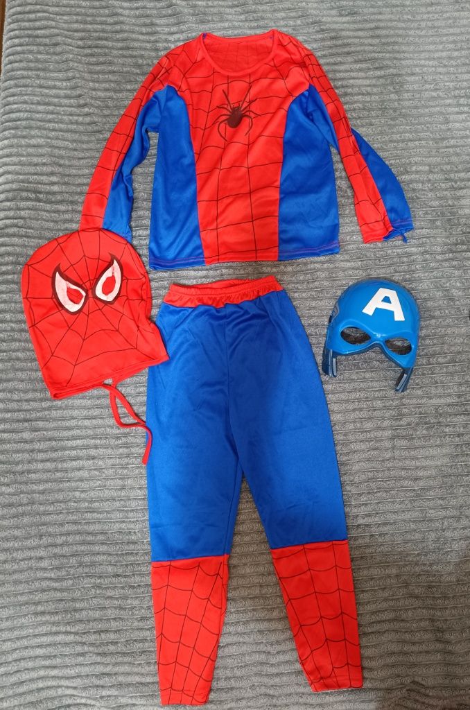 Костюм ва Spiderman и светеща маска на Капитан Америка