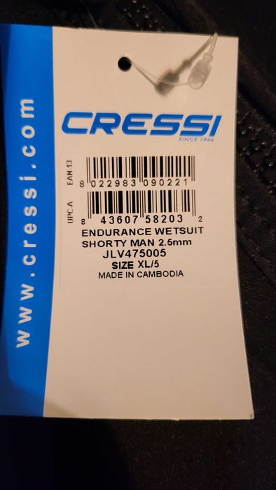 Costum neopren Cressi Endurance Shorty XL/5 nou, labe inot,solutie,sac