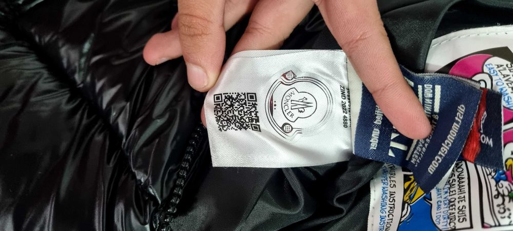 Geacă Moncler Maya Navy Blue/Black DIST Tag,QR Code