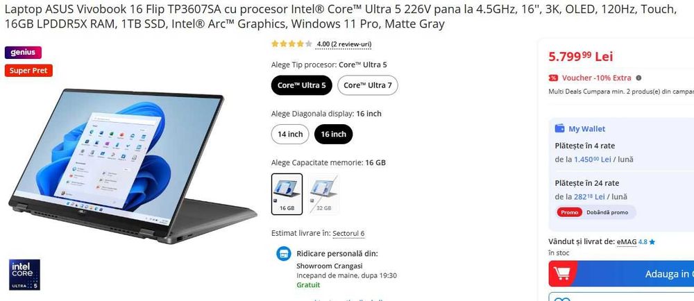 Asus ultra 5-NOU-5800 de lei in magazin- Lazar Crangasi Amanet-53916