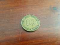 Moneda 10 Pfennig 1950 litera J
