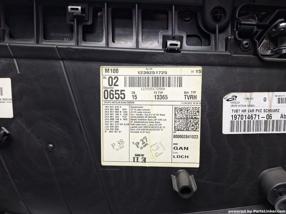 Panou usa dreapta spate VOLKSWAGEN PASSAT Variant (365) [ 2010 - 2014 ], VOLKSWAGEN PASSAT (365) [ 2010 - 2014 ] 1.6 TDi BlueMotion (CAYC) 77KW|105HP