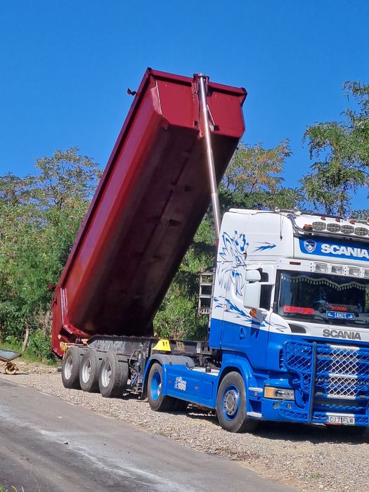 Vând două Scanii plus bena de piatră Schmitz