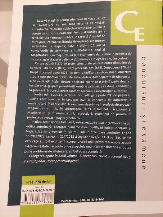 Culegere de teste grila - admitere INM / Magistratura