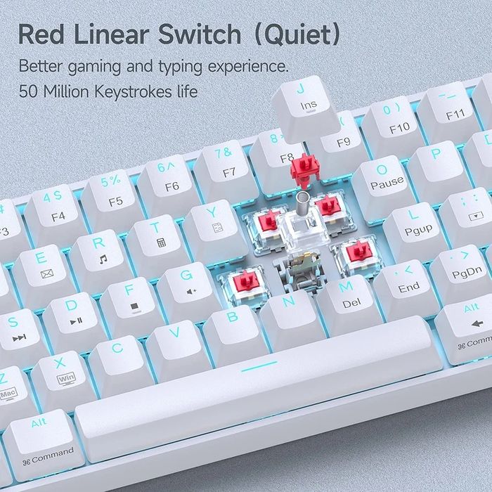 Tastatura gaming mecanica ultra compacta 60% iluminata, usb C la usb A