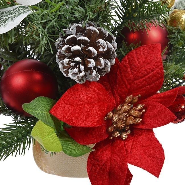 Коледна елха с лампички и украса-40 см./украсена коледна елха/изкустве