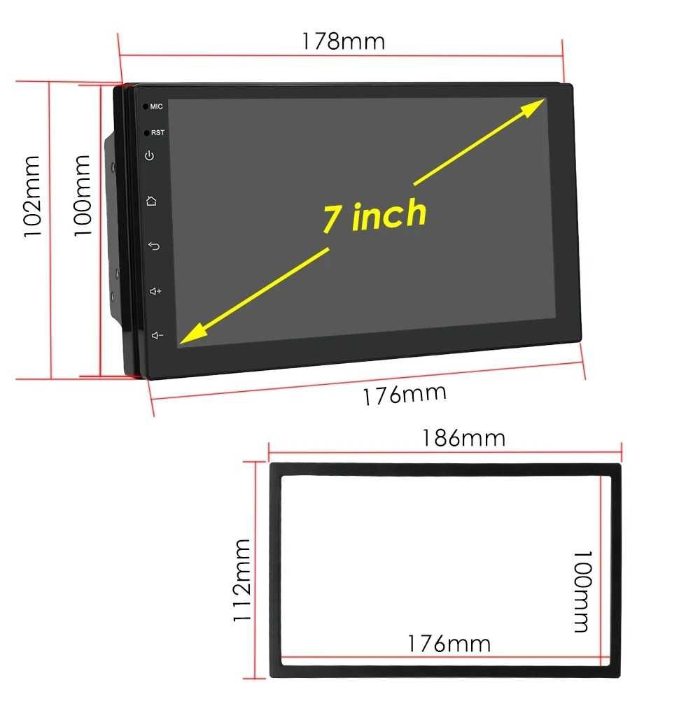 Мултимедия 7" Android 12 4GB 6GB 8GB GPS RDS двоен дин 2 DIN навигация