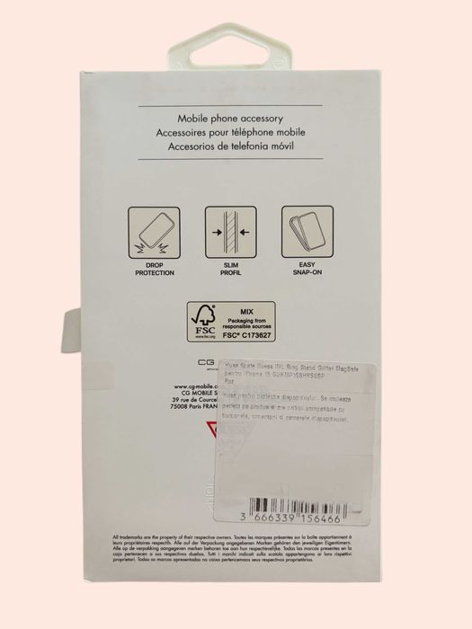 Husă iPhone 15 Originală GUESS Roz Glitter – Nouă, Premium, Sigilat