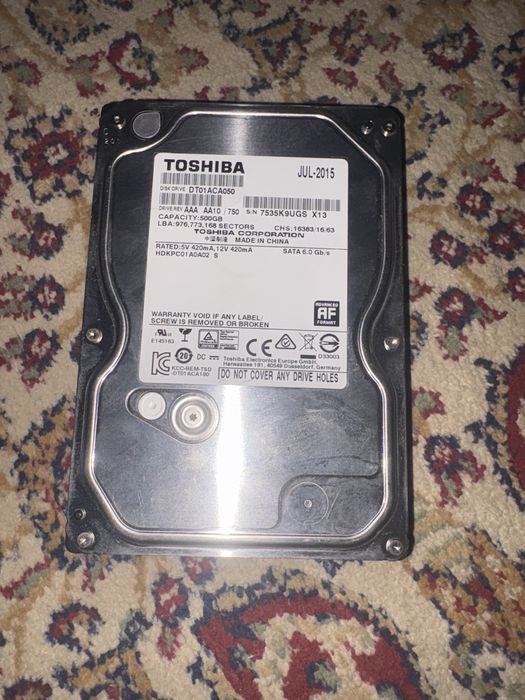 Toshiba DT01ACA100 объемом 500 гб 2015