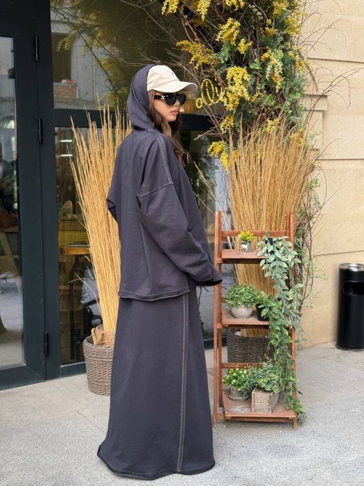 Двойки двойка хиджаб мусульманская одежда осень зима костюм