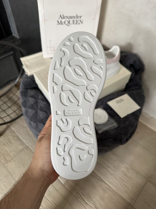 Alexander McQueen Oversized White Light Pink Snakeskin