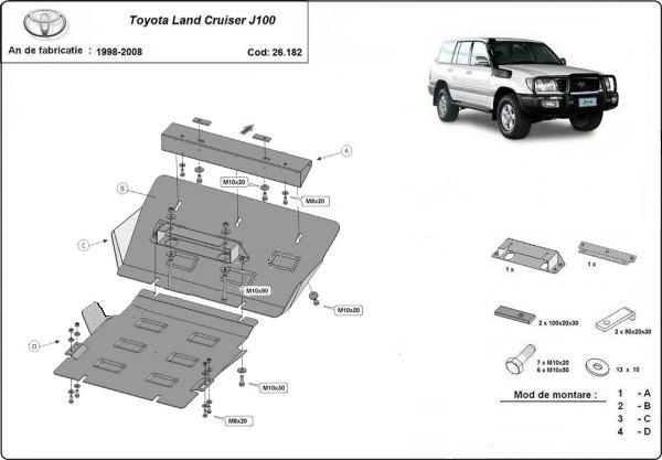 Scut motor metalic pentru Toyota Land Cruiser 1995-prezent -otel 2.5mm