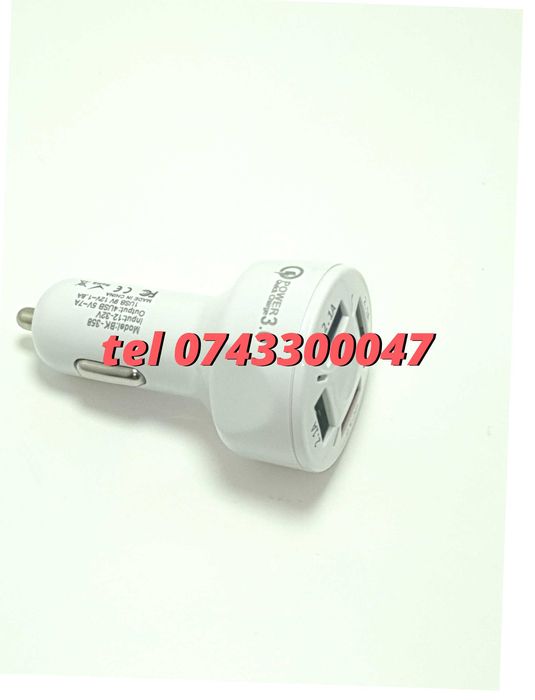 Incarcator Masina Auto 4 Porturi Bricheta Usb Qc Incarcare Rapida
