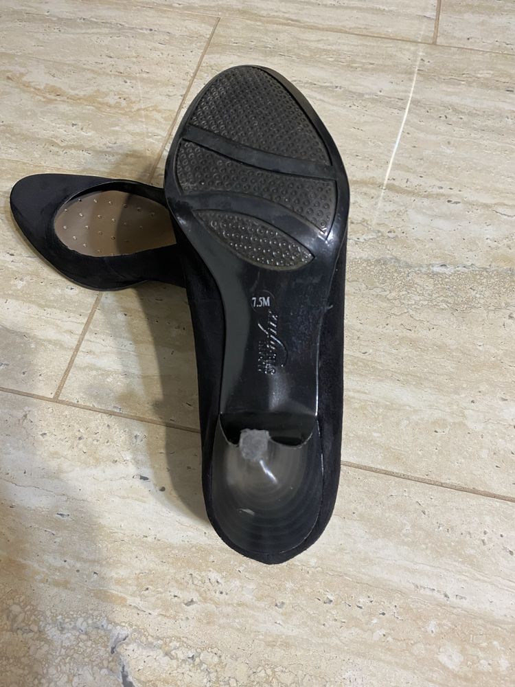 Pantofi negri cu toc mic, brand Alfani, 37,5