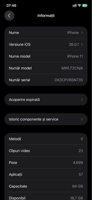 Iphone 11 black 64 gb necodat baterie 100%