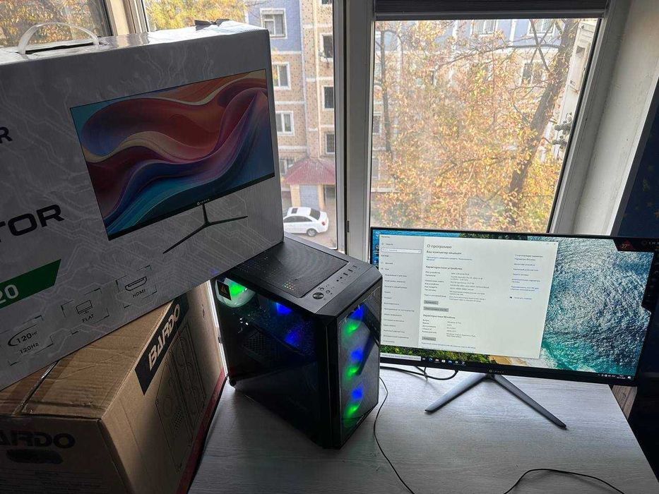 Игровой кейс с монитором 27 / RX 570 4gb / 16 GB DDR4 /512gb m2