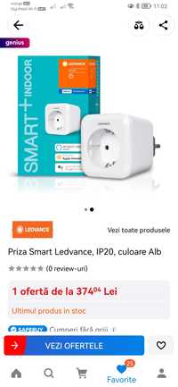 Priza smart ledvance bluetooth 16a,3680w,apple homekit,alexa, noi