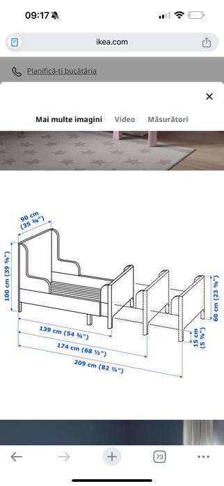Pat fetițe Ikea aproape nou