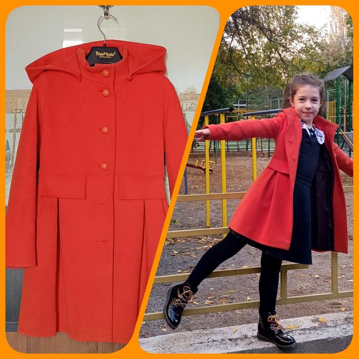 Мандариновое пальто, шерсть, р.122, произв. Россия