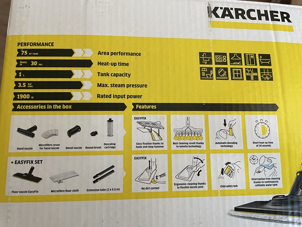 Парочистачка Karcher - SC 3 EasyFix, 1900W, 1л