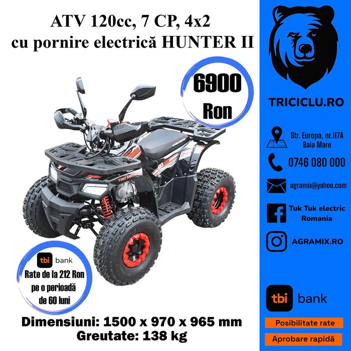 ATV Shark pornire electrica ATV Hunter modele 4x2 noi Agramix
