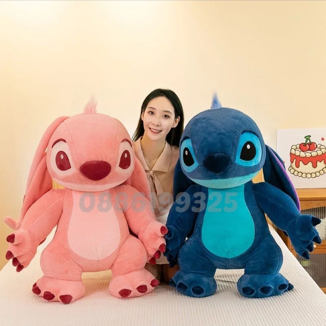 100см Голям Плюшен Стич, Lilo Stitch плюшени играчки, Мек и пухкав