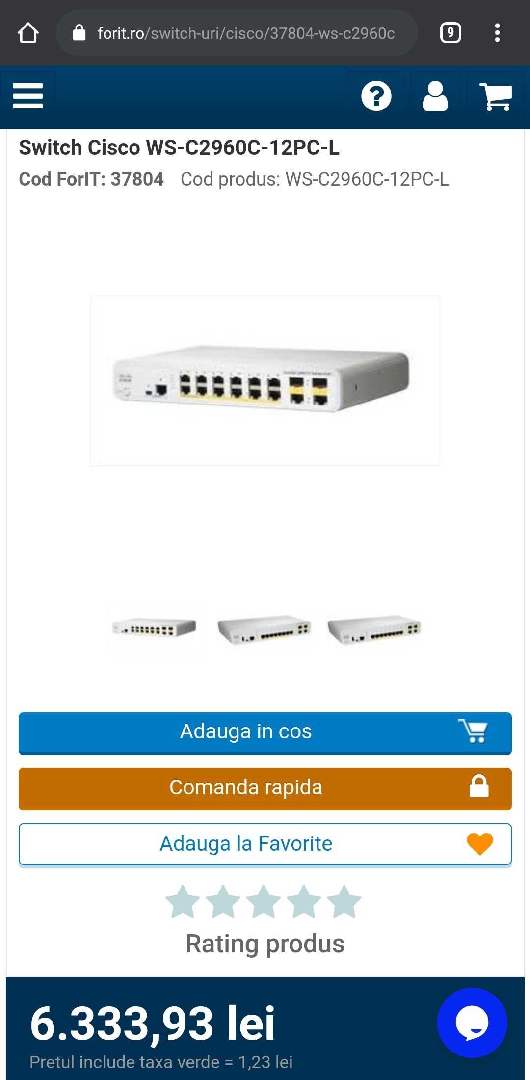 Switch Cisco 2960C-12PC-L PoE