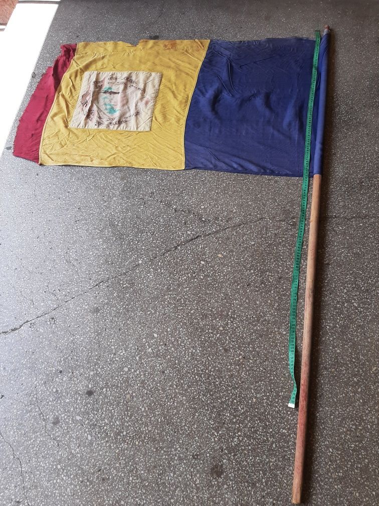 Steag tricolor vechi RPR Republica Populară România anii 60"