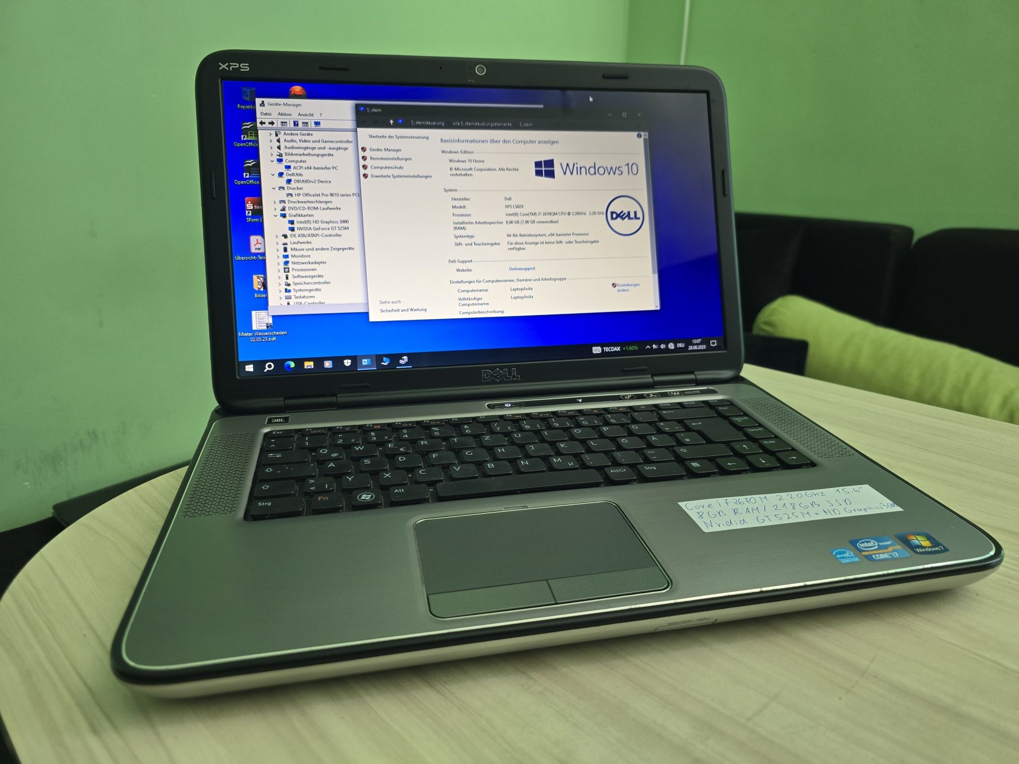 DELL XPS Core i7/8GB RAM/218GB SSD/ Nvidia GT525M