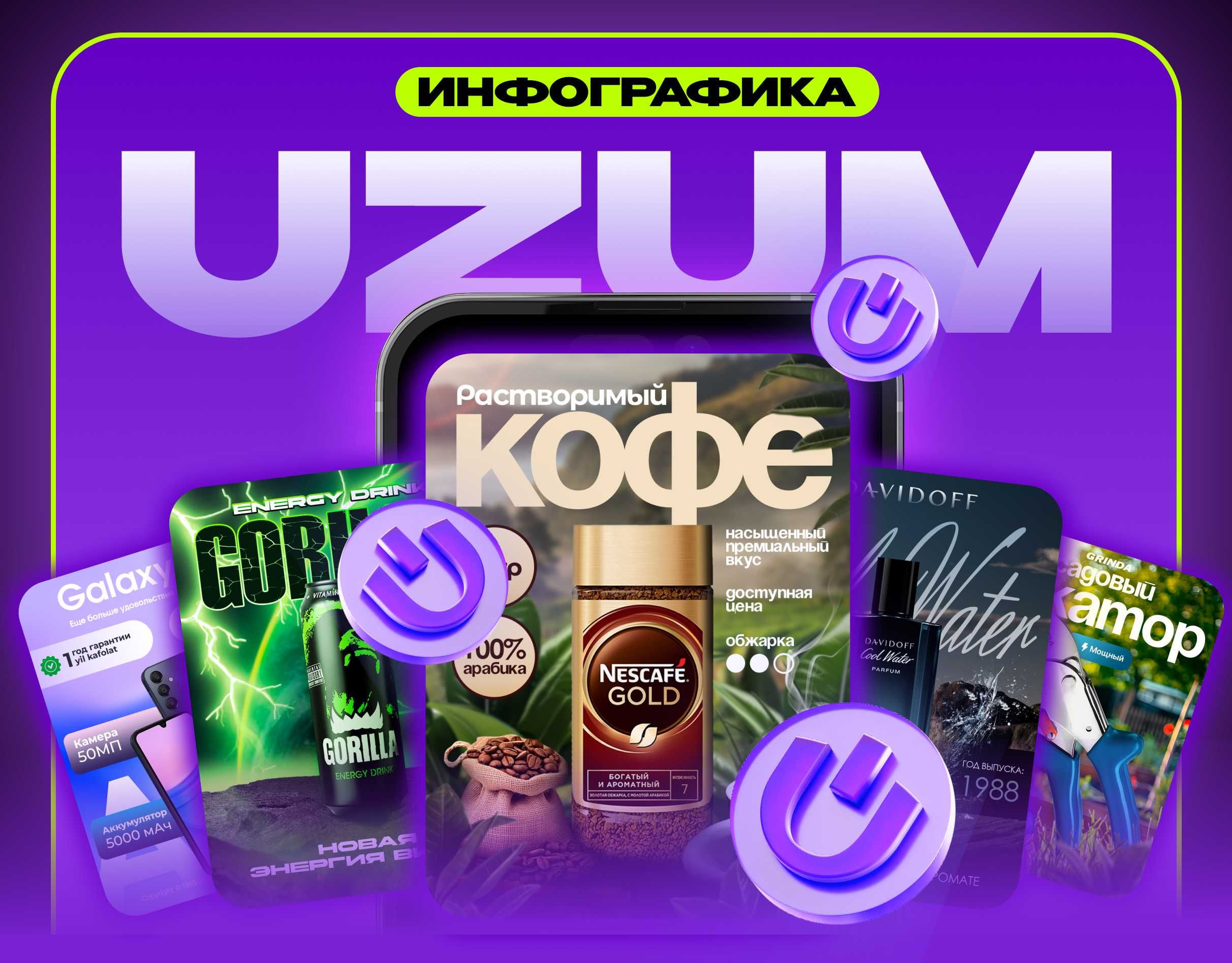 Infografika Dizayin | Услуги дизайнера инфографики (Uzum, Ozon, WB)