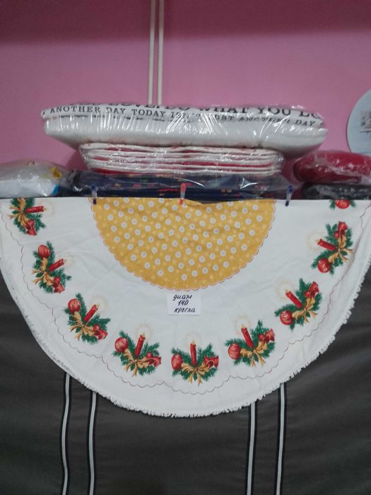 Кръгли коледни покривки