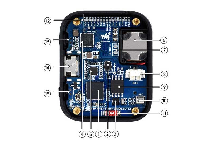 Vand placa dezvoltare ESP32 S3 cu display touch AMOLED de 1.8 inch