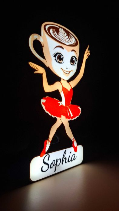 Lightbox Balerina Capucina lampă decorativă LED personalizată cadou