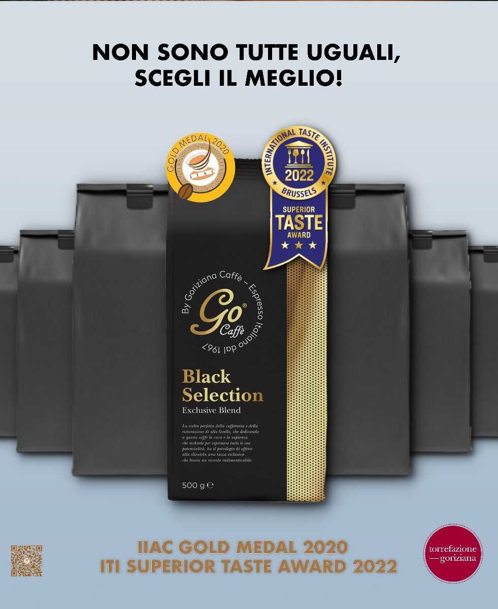 кафе GO CAFFE модел BLACK SELECTION злате меда 500гр зърна внос ИТАЛИЯ