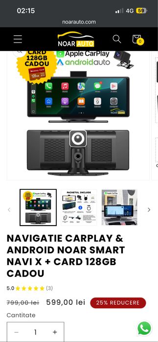 Vand Navigatie universala, cu 128gb card,camera frontala 4k+marșarier