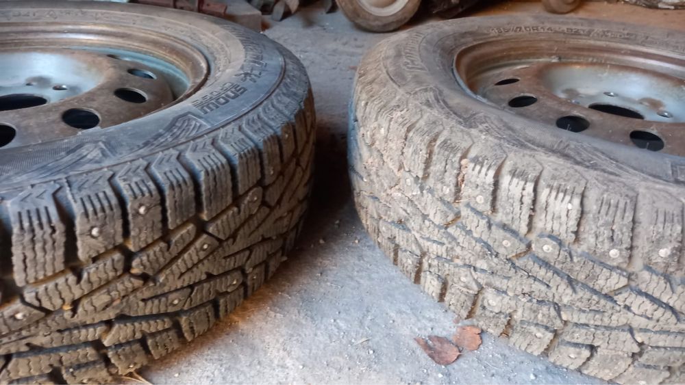 Продам шины зимние с дисками с камерами 2 шт Cordiant 185/70/14