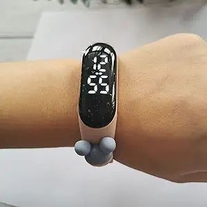 Детски LED часовник, водоустойчив, гумена каишка, цифров дисплей